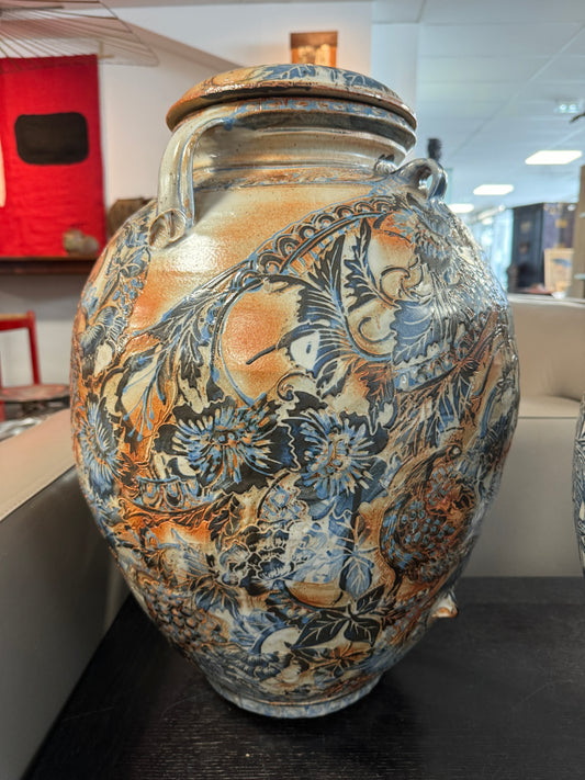 Très gros vase ou pot couvert en grès Saint HUBERT