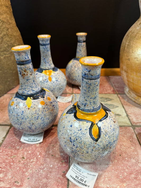 Bernard BUFFAT, vase à long col en céramique, pièce unique