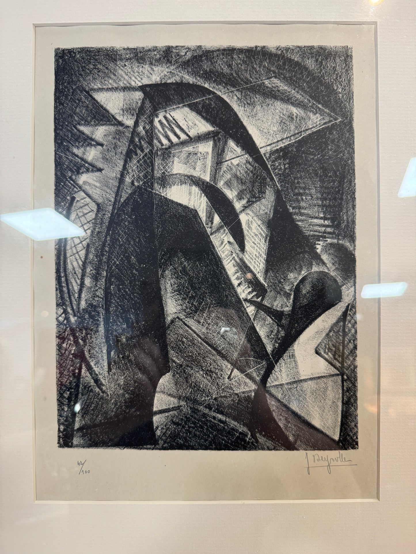 Jean DEYROLLE 1911-1967, lithographie abstraite num. 42/100 exemplaires
