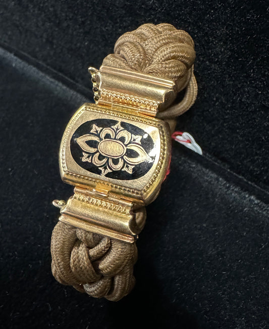 Bracelet cheveux et or Napoléon III