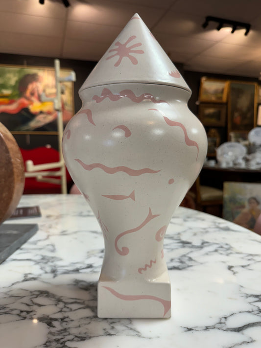 Vase couvert en céramique 80s, esprit Memphis