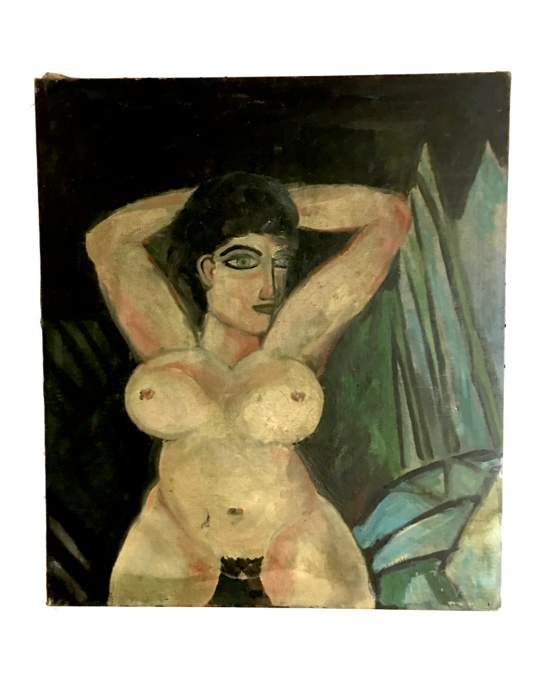 rare painting of a German expressionist nude, Circa 1910/1920