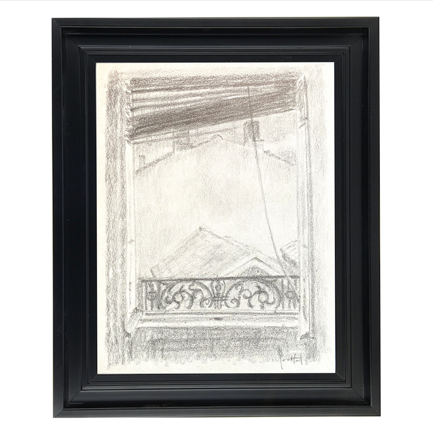 Gabriel GOUTTARD 1927-2015, Dessin n•5, crayon sur papier carnet, Fenêtre Sur Toits
