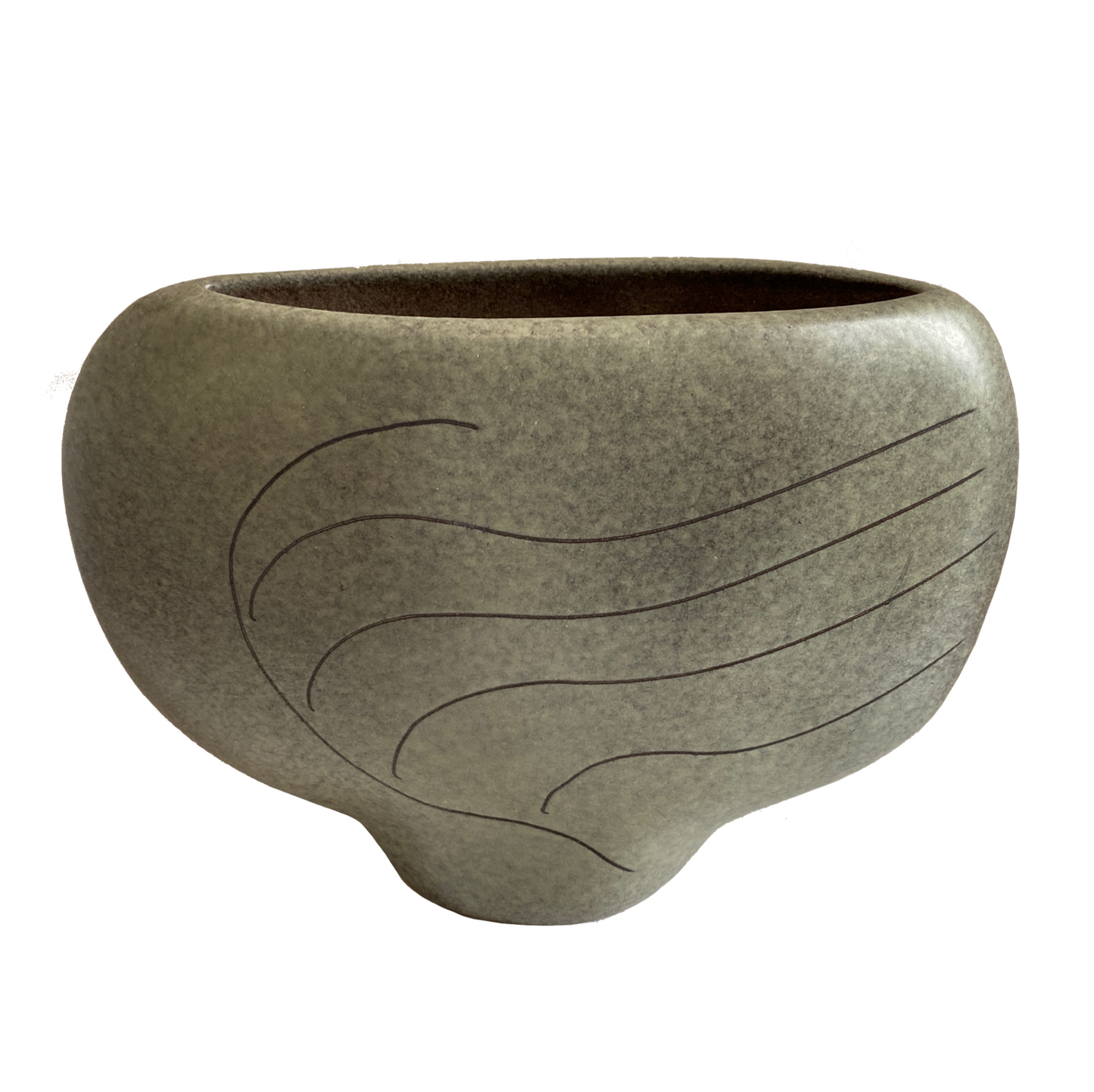 Max IDLAS 1932-2020 Grand vase ovale plat modèle 18 en céramique