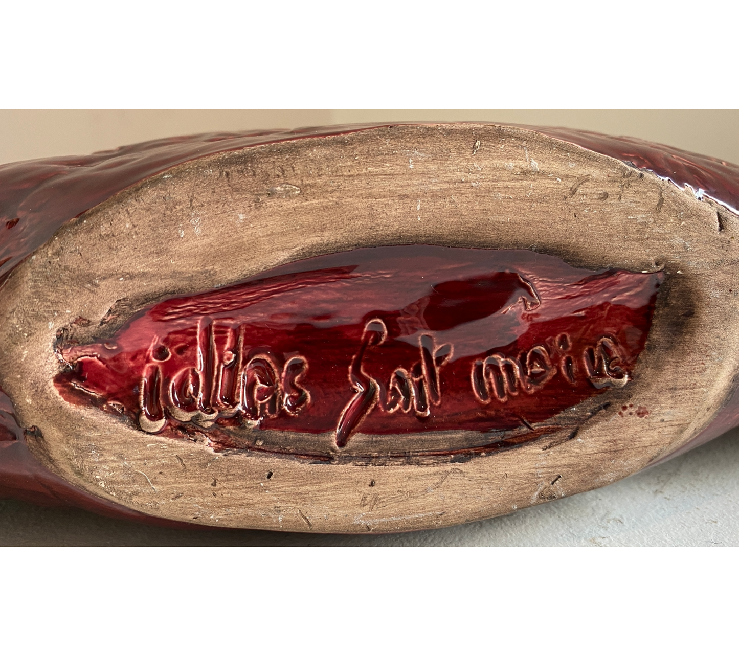 Max IDLAS 1932-2020 Immense vase abstrait en céramique émaillée rouge sang