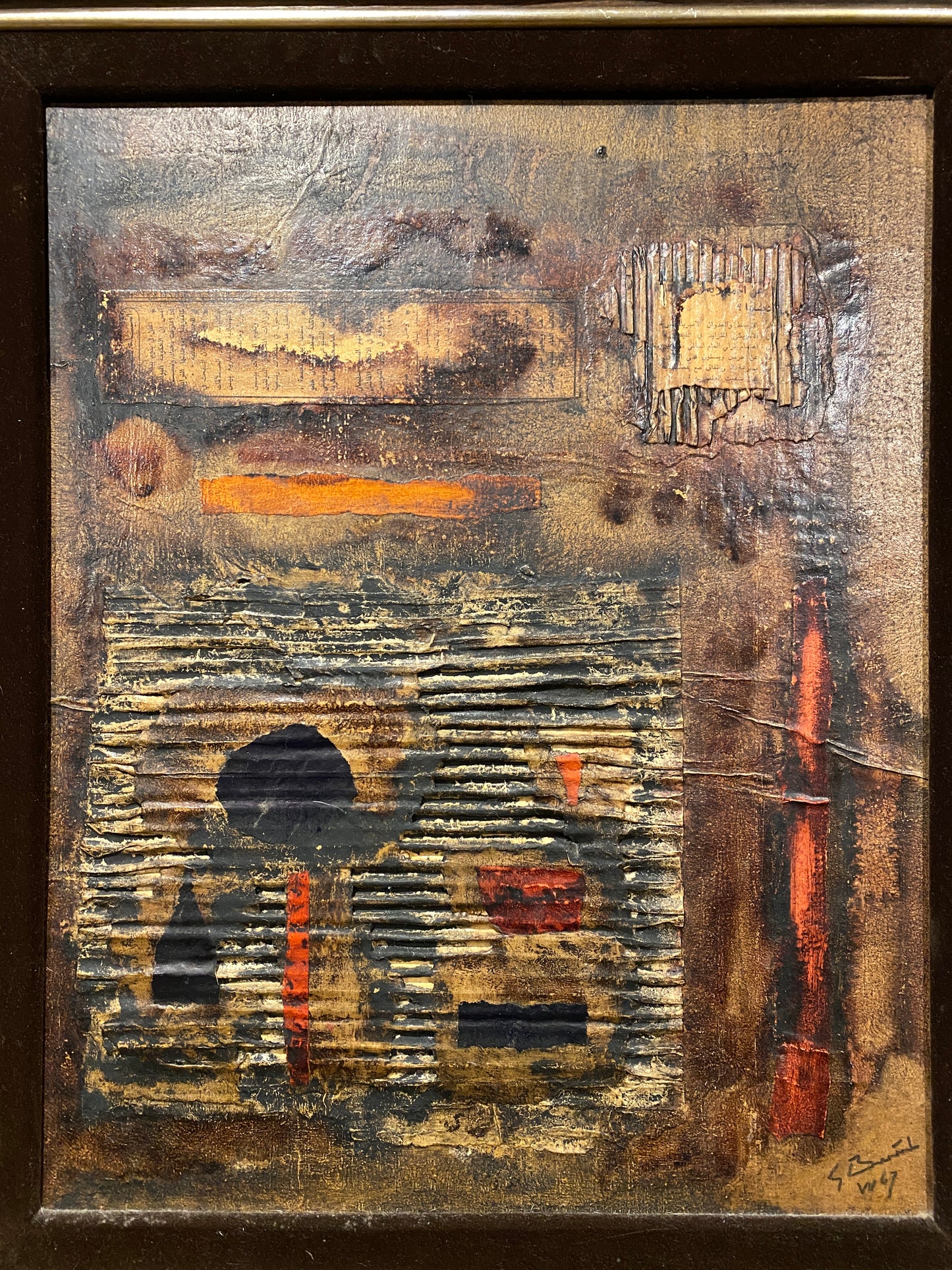 Georges BREUIL 1904-1997, abstraction in mixed technique from 1967