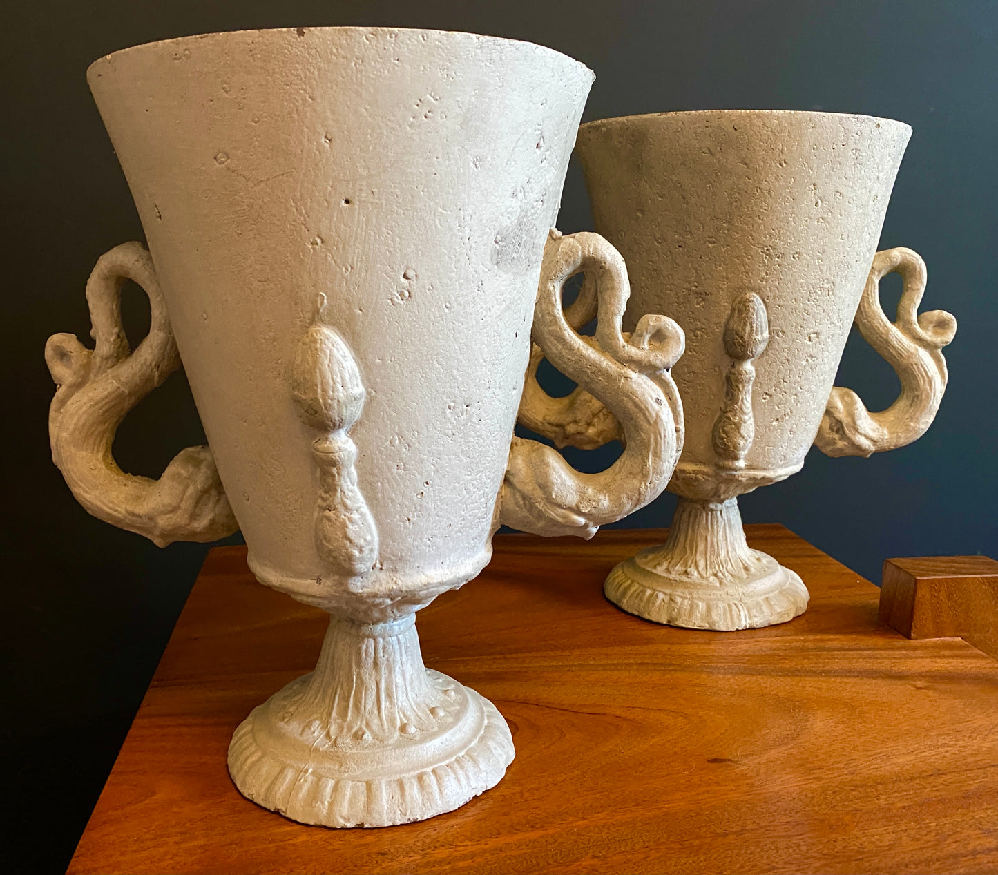 ASTIER DE VILLATE Beautiful and large pair of antique Art Deco ceramic vases.