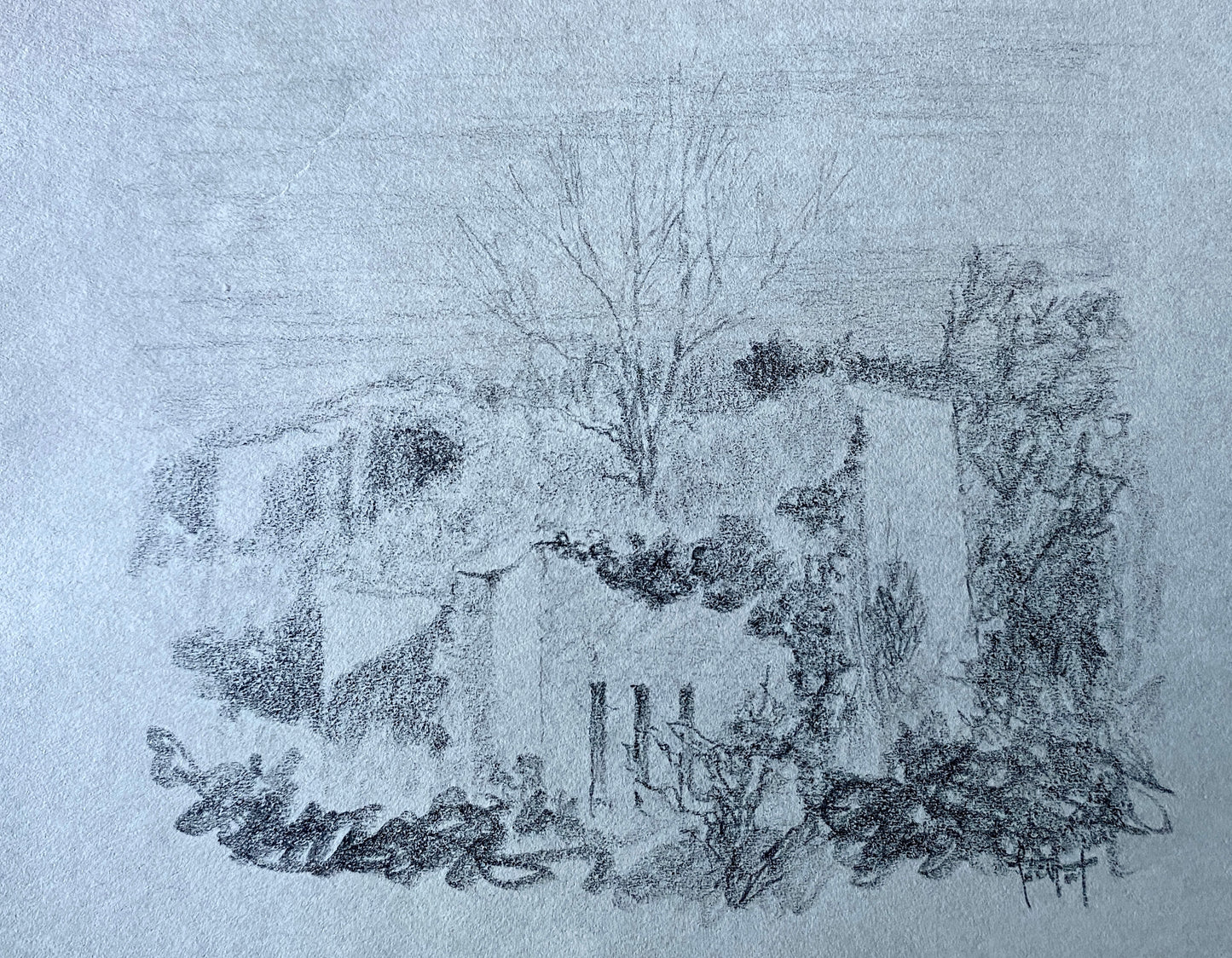 Gabriel GOUTTARD 1927-2015  Dessin n•18, crayon sur papier Canson