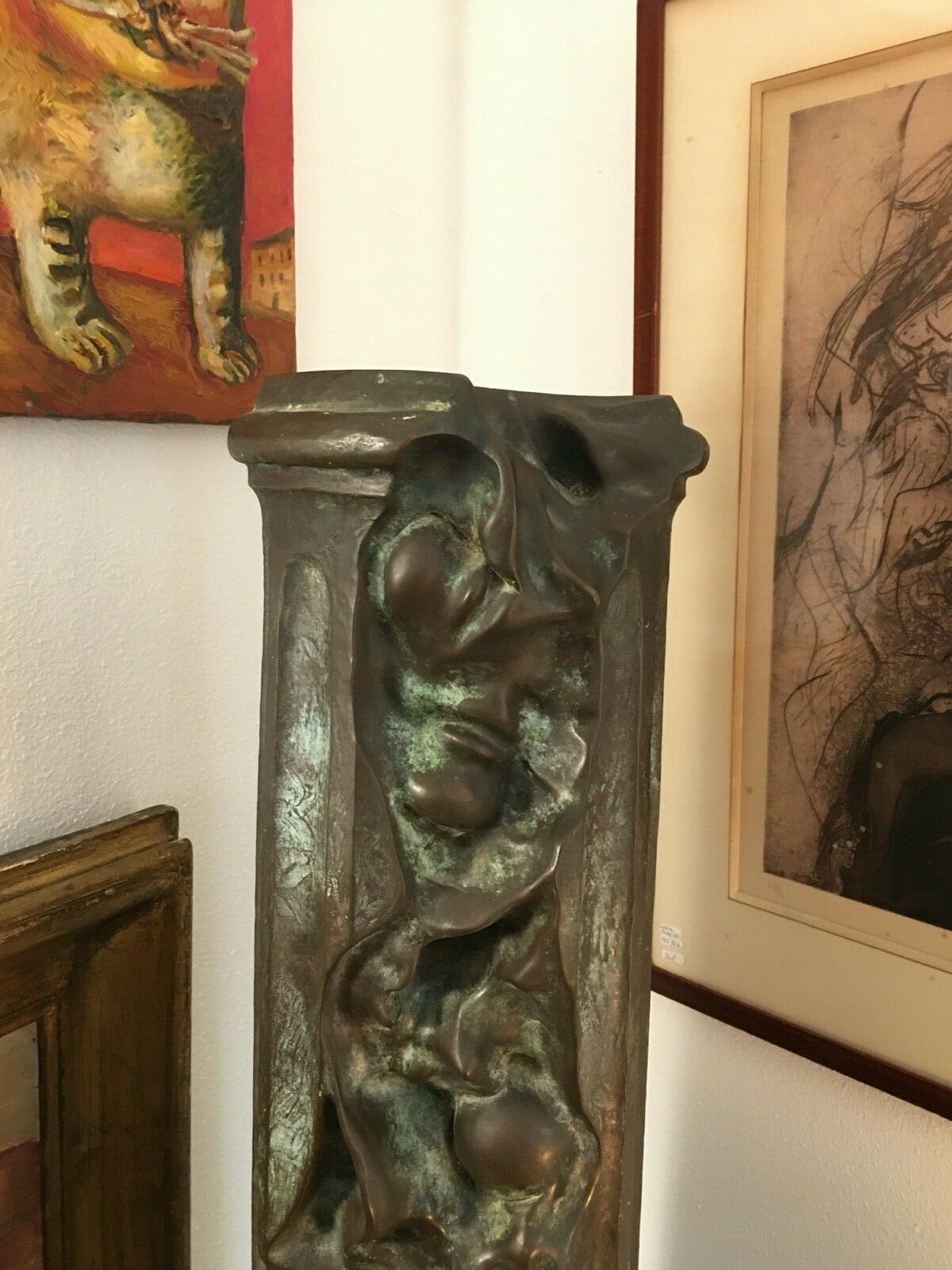 Jens-Flemming SØRENSEN, large antique bronze column 80s, Danish art